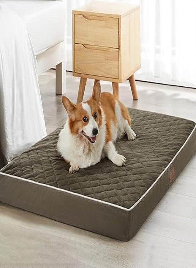 BLESSING PET SUPPLY Orthopedic Dog Beds for Dogs, Waterproof Dog Bed with Removable Washable Cover & Anti-Slip Bottom, Egg Crate Foam Pet Bed Mat, Multi-Needle Quilting (Dark Green, 47.0" L x 29.0" W x 3.5" Th) - Image 1